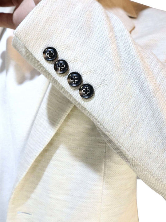Men’s Suit Jacket with Slim Fit Ecru
