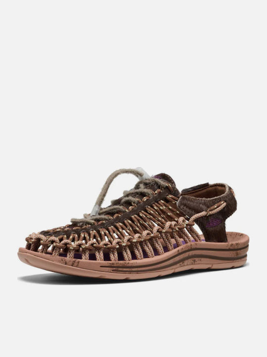 Uneek Leather Men's Sandals In Brown Color