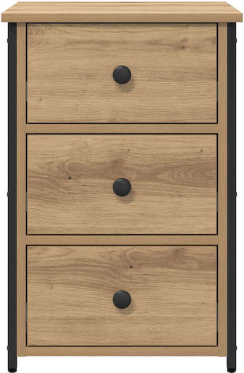 Метално Нощно Шкафче Кафяво 40x36x60см