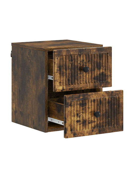 Wooden Brown Bedside Tables 2pcs 33x34.5x40cm