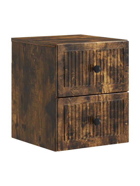 Wooden Brown Bedside Tables 2pcs 33x34.5x40cm