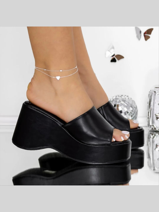 Women's Platforms in Slipper Style Black