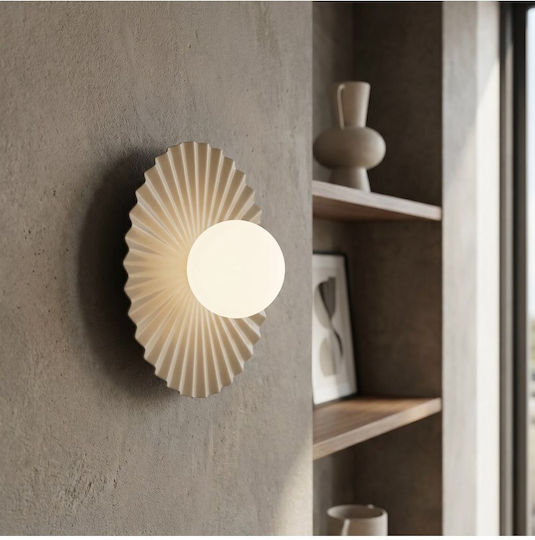 Wall Lamp M Umbra Made In Poland Φ10 Steel & Glass Beige 1728/k1m-emibig 1728/k1m