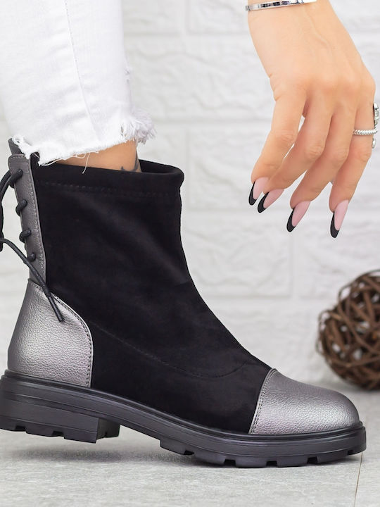 Ghete Dama Ankle Argintii