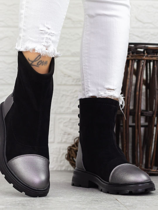 Ghete Dama Ankle Argintii