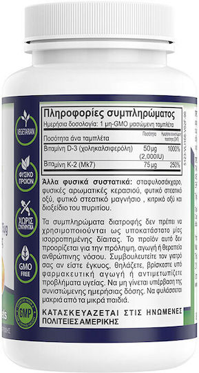 Natural Vitamins D3 + K2 Vitamin für Stärkung des Immunsystems & die Knochengesundheit 90 Kautabletten