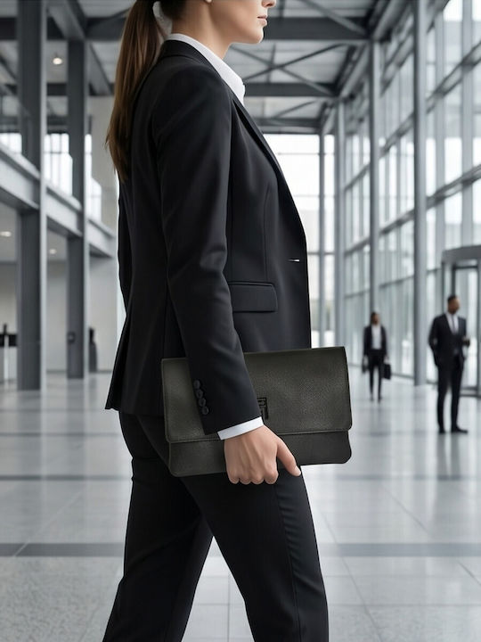 Epos Large Leather Women's Envelope Black