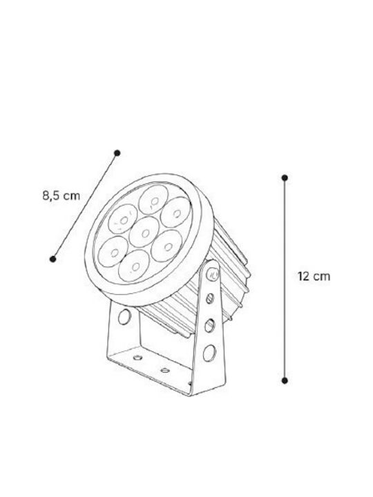 80700515 It-lighting Crest Range Led 12w Rgb Cct Outdoor Wall Lamp Black D:8.5 X 12cm 80700515