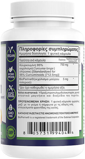 Natural Vitamins Curcumin 750mg 60 veg. caps