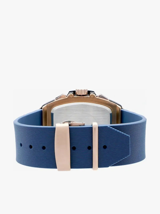 Radiant Ανδρικό Ρολόι 42mm Μπαταρίας με Μπλε Καουτσούκ Λουράκι