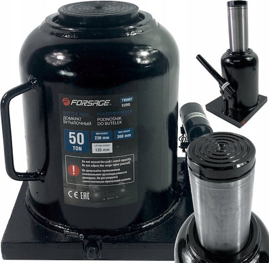 Forsage Hydraulic Bottle Jack with Lifting Height up to 36cm and Load Capacity up to 50 Tons