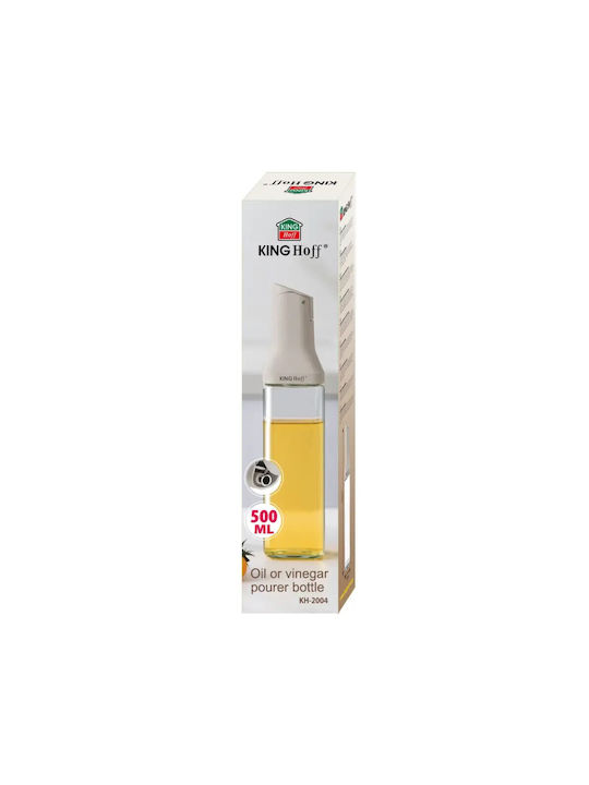 KING Hoff Δοχείο Λαδιού Γυάλινο με Ροή 500ml