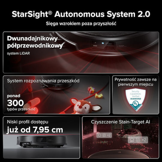 Roborock Saros 20 Σκούπα Ρομπότ με Χαρτογράφηση Laser & Απορρόφηση 36000Pa Μαύρη