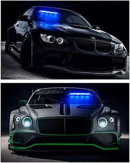 Emergency Car Light LED 12 / 24V Waterproof 36cm with Blue Lighting