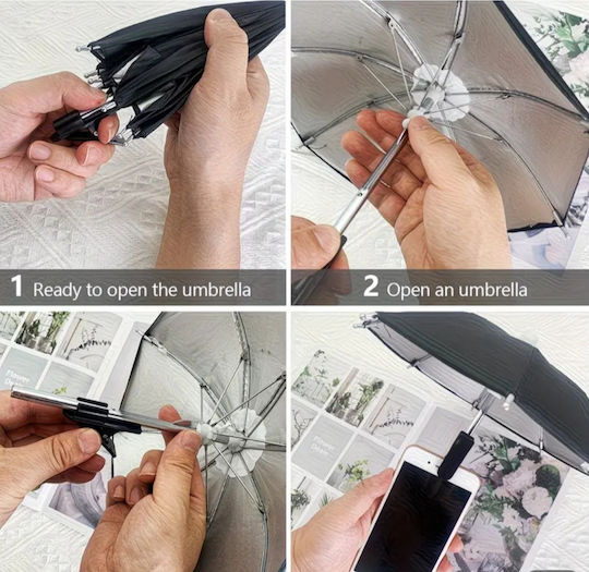Mini Umbrelă Neagră Pentru Telefoane Mobile