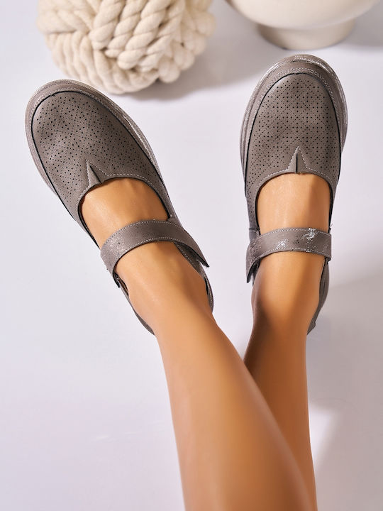 Damen Ballerinas in Graues Farbe