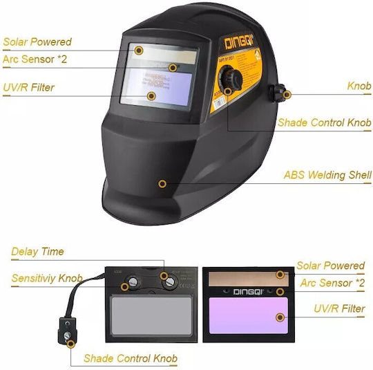 Dingqi Welding Helmet Hand Tool Black