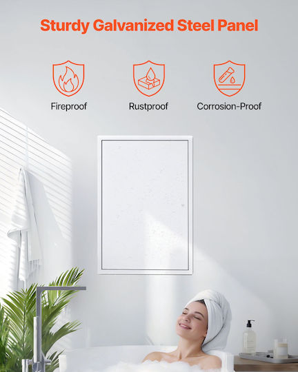 Vevor Plasterboard Access Door 64x44 Cm Galvanized Steel White Jsjxmb1624in1sy3v001v0