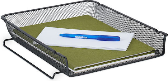 Relaxdays Ablagekorb Metall Schwarz 6,5x28,5x34 cm