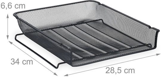 Relaxdays Ablagekorb Metall Schwarz 6,5x28,5x34 cm