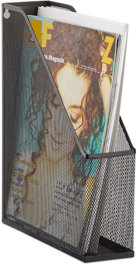 Relaxdays Suport Documente Din Plasă Metalică Negru 31,5x25x7,2 Cm