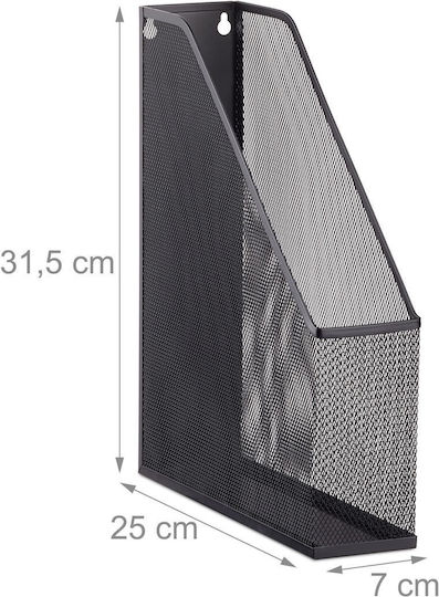 Relaxdays Suport Documente Din Plasă Metalică Negru 31,5x25x7,2 Cm