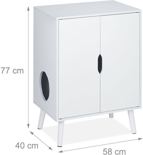 Relaxdays Cat Toilet White L77 x W58 x H40cm