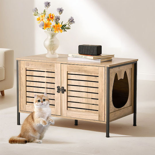 Relaxdays Toaletă pentru Pisici Maro M50.5 x L80 x Î45cm