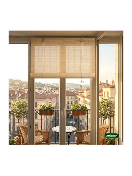 Grasher Bamboo Shading Blind In Beige Colour W150xH180cm