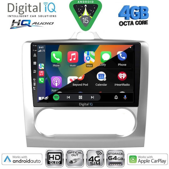 Digital IQ Car Audio System for Ford Focus 2005-2012 with Clima Bluetooth USB WiFi GPS Apple CarPlay Android Auto with 9" Touch Screen