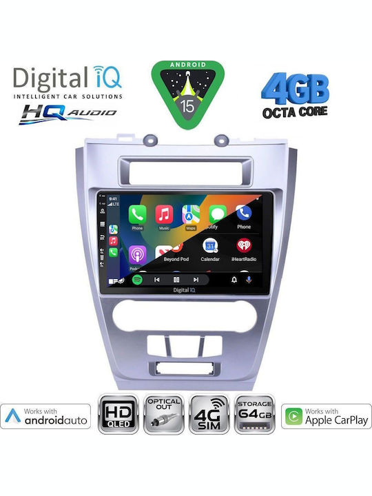 Digital IQ Car Audio System for Ford Fusion 2012-2017 (Bluetooth/USB/WiFi/GPS/Apple CarPlay/Android Auto) with 10" Touch Screen