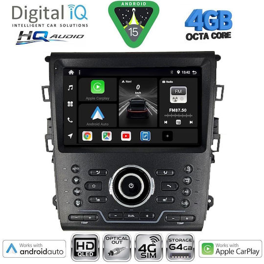 Digital IQ Ηχοσύστημα Αυτοκινήτου για Ford Mondeo 2011-2013 με A/C (Bluetooth/USB/WiFi/GPS/Apple-Carplay/Android-Auto) με Οθόνη Αφής 10"