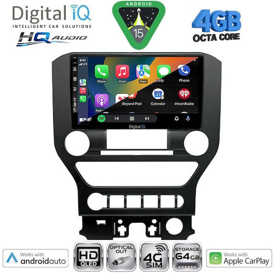 Digital IQ Ηχοσύστημα Αυτοκινήτου για Ford Mustang 2010-2015 (Bluetooth/USB/WiFi/GPS/Apple-Carplay/Android-Auto) με Οθόνη Αφής 9"
