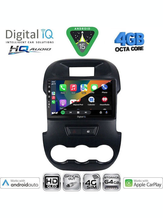 Digital IQ Car Audio System for Ford Ranger Mazda BT-50 2006-2011 Bluetooth USB WiFi GPS Apple CarPlay Android Auto with 9" Touch Screen