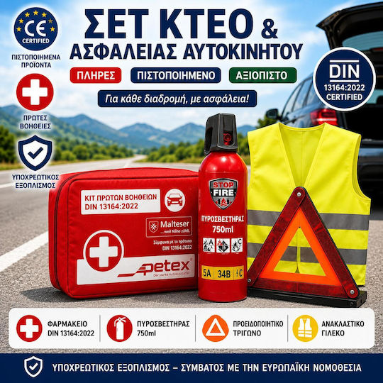 Petex Car First Aid Kit Bag with Equipment