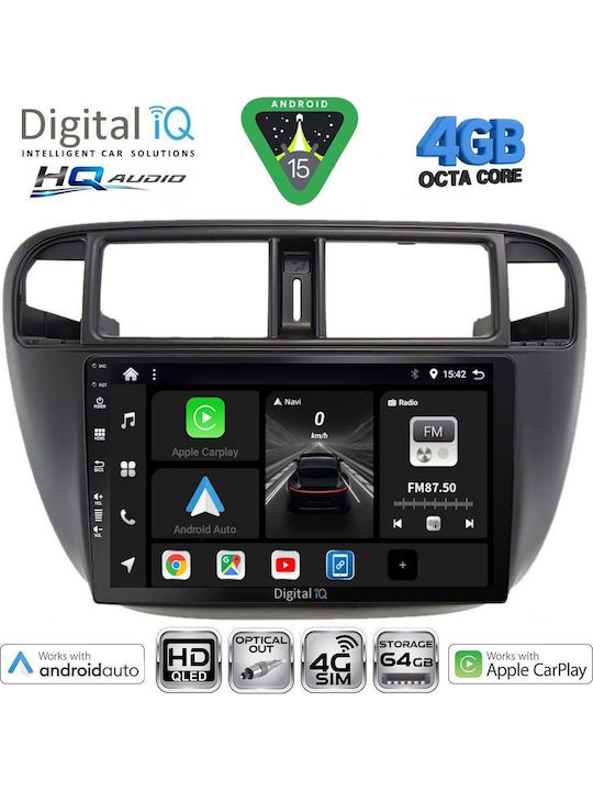 Digital IQ Car Audio System for Honda Accord 1998-2004 Bluetooth USB WiFi GPS Apple CarPlay Android Auto with 9" Touch Screen