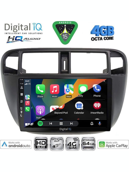 Digital IQ Car Audio System for Honda Accord 1998-2004 Bluetooth USB WiFi GPS Apple CarPlay Android Auto with 9" Touch Screen
