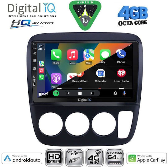 Digital IQ Car Audio System for Honda CR-V 1996-2006 with A/C Bluetooth USB WiFi GPS Apple CarPlay Android Auto with 9" Touch Screen