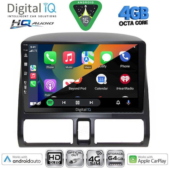 Digital IQ Car Audio System for Honda CR-V 1996-2006 with Clima (Bluetooth/USB/WiFi/GPS/Apple CarPlay/Android Auto) with 9" Touch Screen