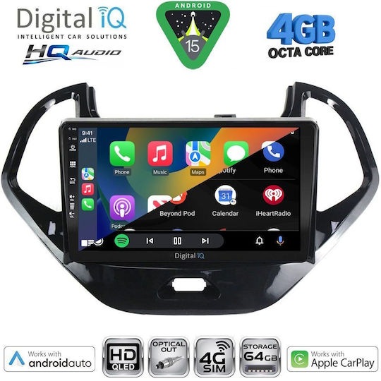 Digital IQ Ηχοσύστημα Αυτοκινήτου για Ford Ka 2017 (Bluetooth/USB/WiFi/GPS/Apple-Carplay/Android-Auto) με Οθόνη Αφής 9"