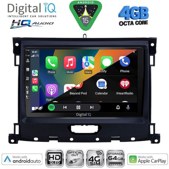 Digital IQ Auto-Audiosysteme Für Ford Ranger 2018-2023 Mit Touchscreen 9 Zoll Mit Bluetooth USB WiFi GPS Apple CarPlay Android Auto