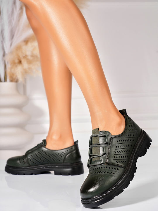 Women's Oxfords in Green Colour