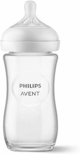 Philips Set Biberoane din Sticlă Natural Anti-Colici cu Tetină din Silicon pentru 1+ Luni 240ml