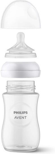 Philips Set Biberoane din Plastic Natural Anti-Colici cu Tetină din Silicon pentru 3+ Luni Alb 260ml
