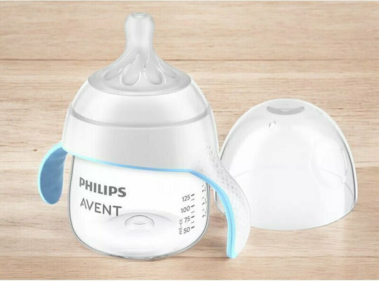 Philips Set Biberoane din Plastic Natural Response Anti-colici cu Tetină din Cauciuc pentru 6+ Luni Alb 150ml