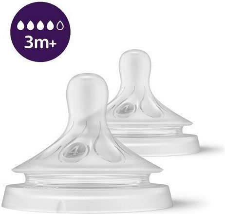 Philips Set Biberoane din Plastic Natural Anti-Colici cu Tetină din Silicon pentru 3+ Luni Alb 260ml