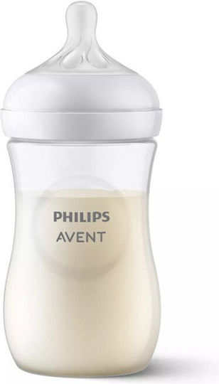 Philips Set Biberoane din Plastic Natural Anti-colici cu Tetină din Silicon pentru 0+ luni Alb 125ml 4 bucăți