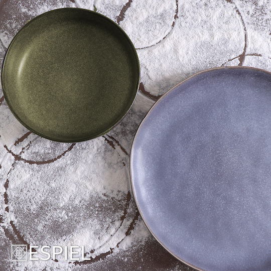 Espiel Etna Placă Joasă Ceramică Gri cu Diametru 28cm 4 Bucăți