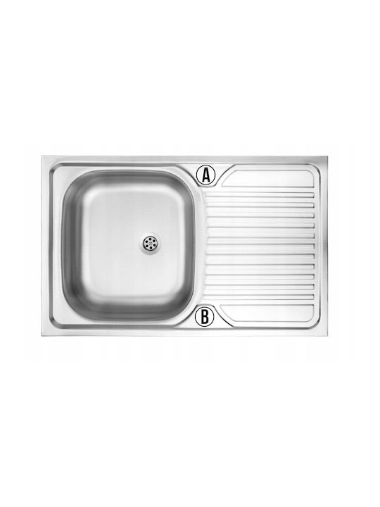 Deante Drop-In Кухненски Мивка Inox със Смесител М80xШ60см Сива