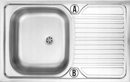 Deante Ένθετος Νεροχύτης Inox με Μπαταρία Μ80xΠ60cm Γκρι